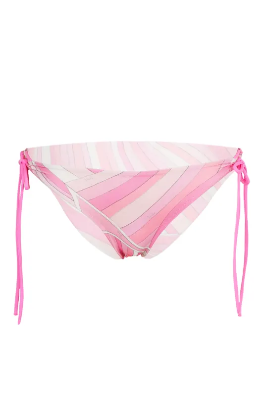 Rainbow Print Lace-Up Bikini Bottoms made by Emilio Pucci