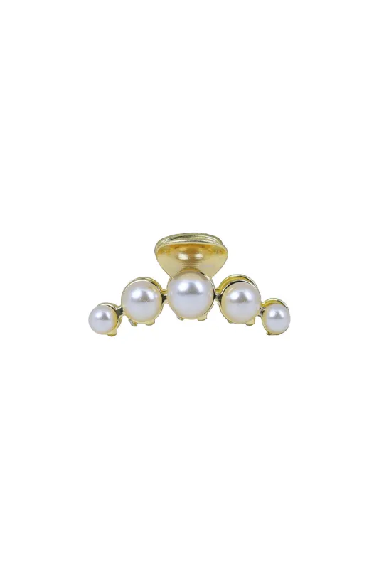 Gold Small Pearl Claw Clip made by Sand Dollar
