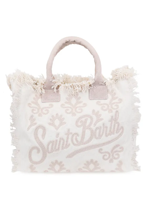 Vanity Rug White and Beige Tote Bag made by MC2 Saint Barth