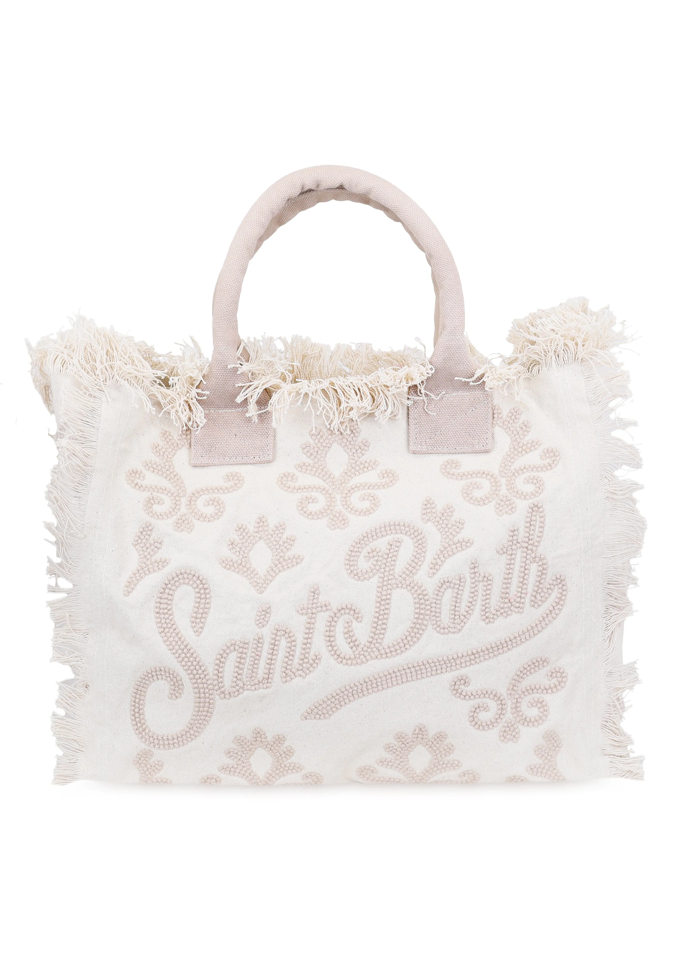Vanity Rug White and Beige Tote Bag sold by Sand Dollar
