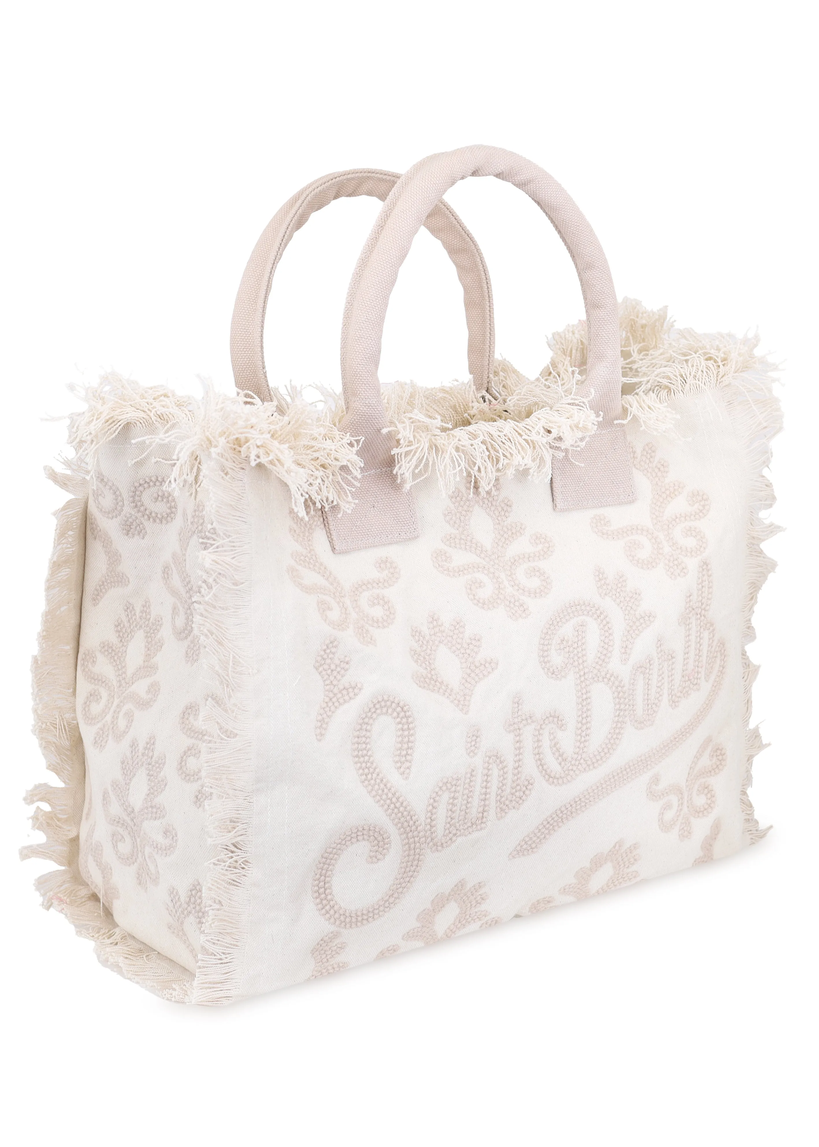 Vanity Rug White and Beige Tote Bag sold by Sand Dollar product image thumbnail 3