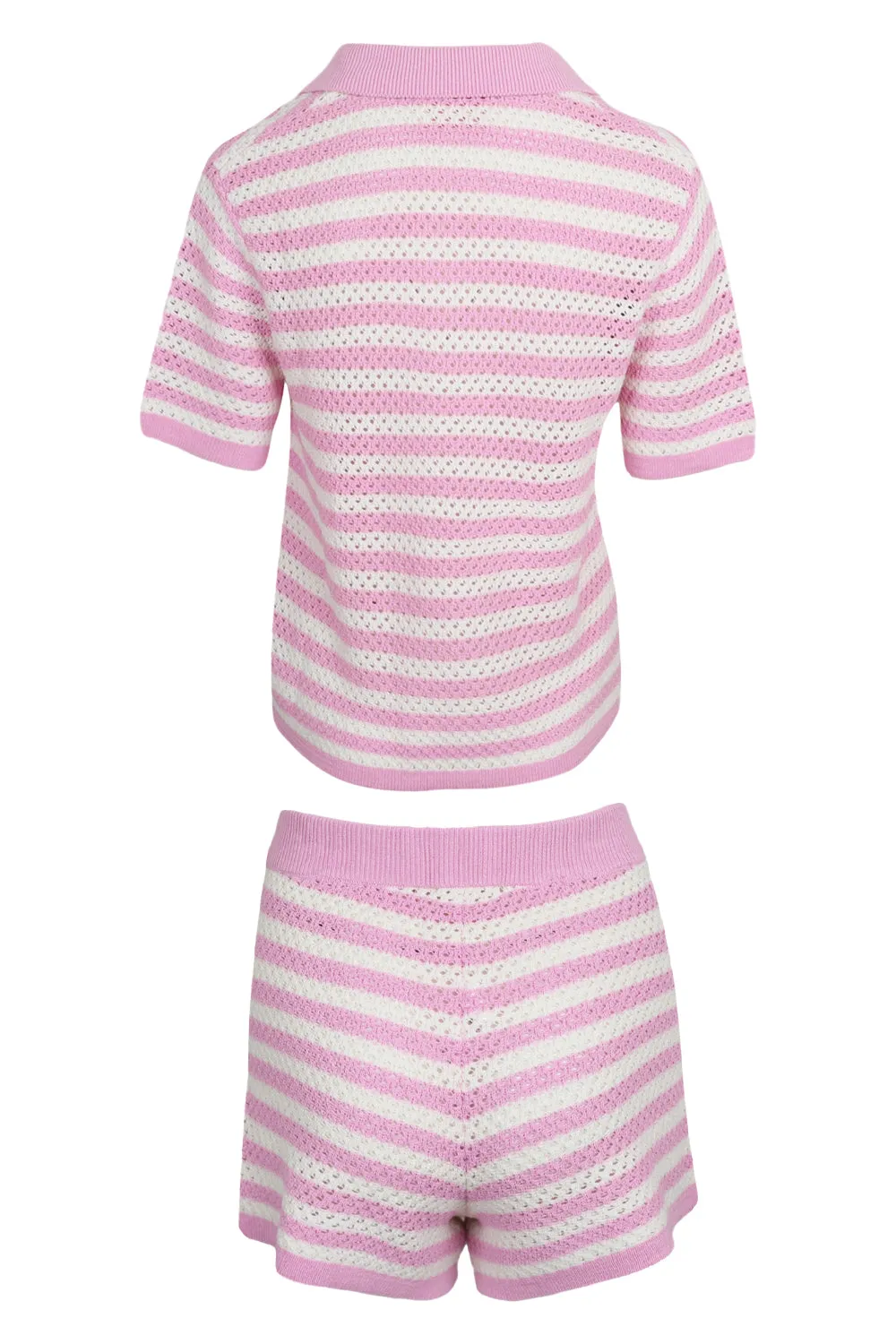 Pixie and Yvette Embroidered Knit Pink Stripes Set sold by Sand Dollar product image thumbnail 3