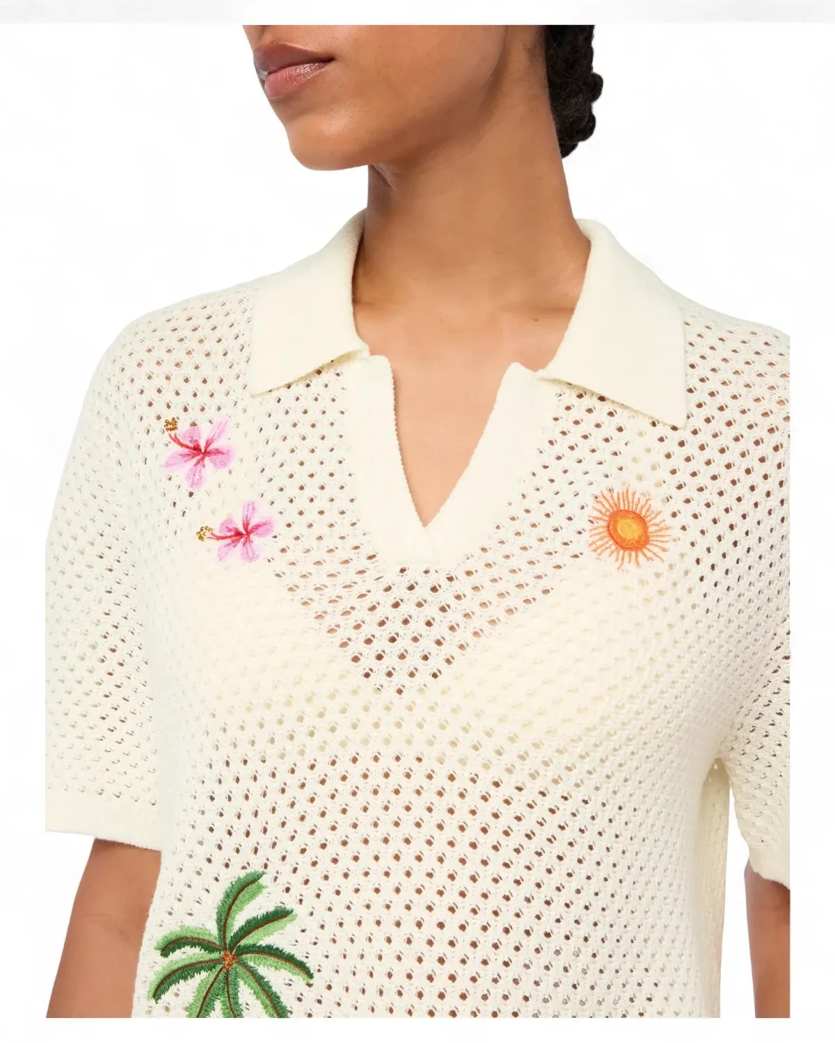 Pixie and Yvette Embroidered Knit Set Cream sold by Sand Dollar product image thumbnail 5