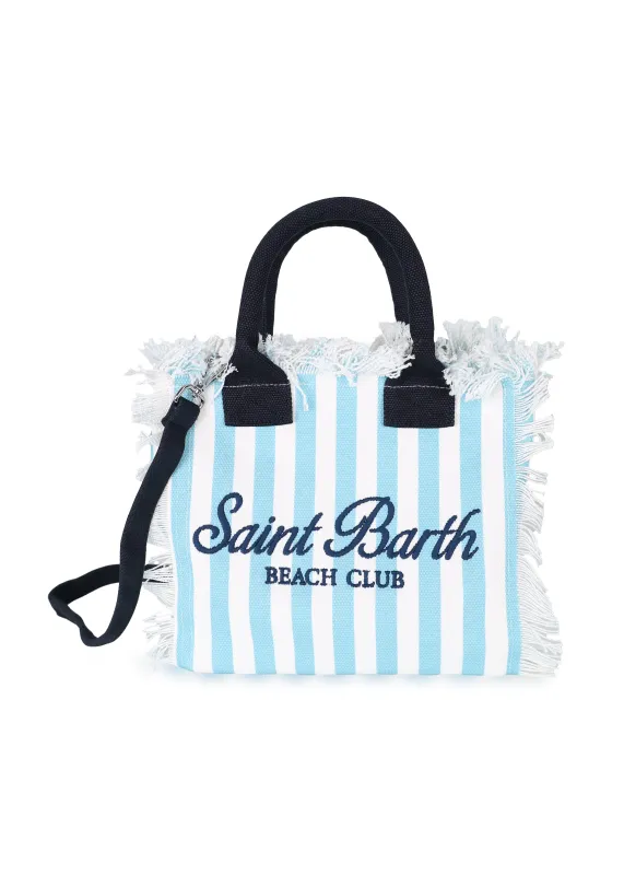 Colette Canvas Blue Stripes Small Tote Bag made by MC2 Saint Barth
