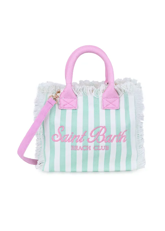 Colette Canvas Green Stripes Print Bag sold by Sand Dollar