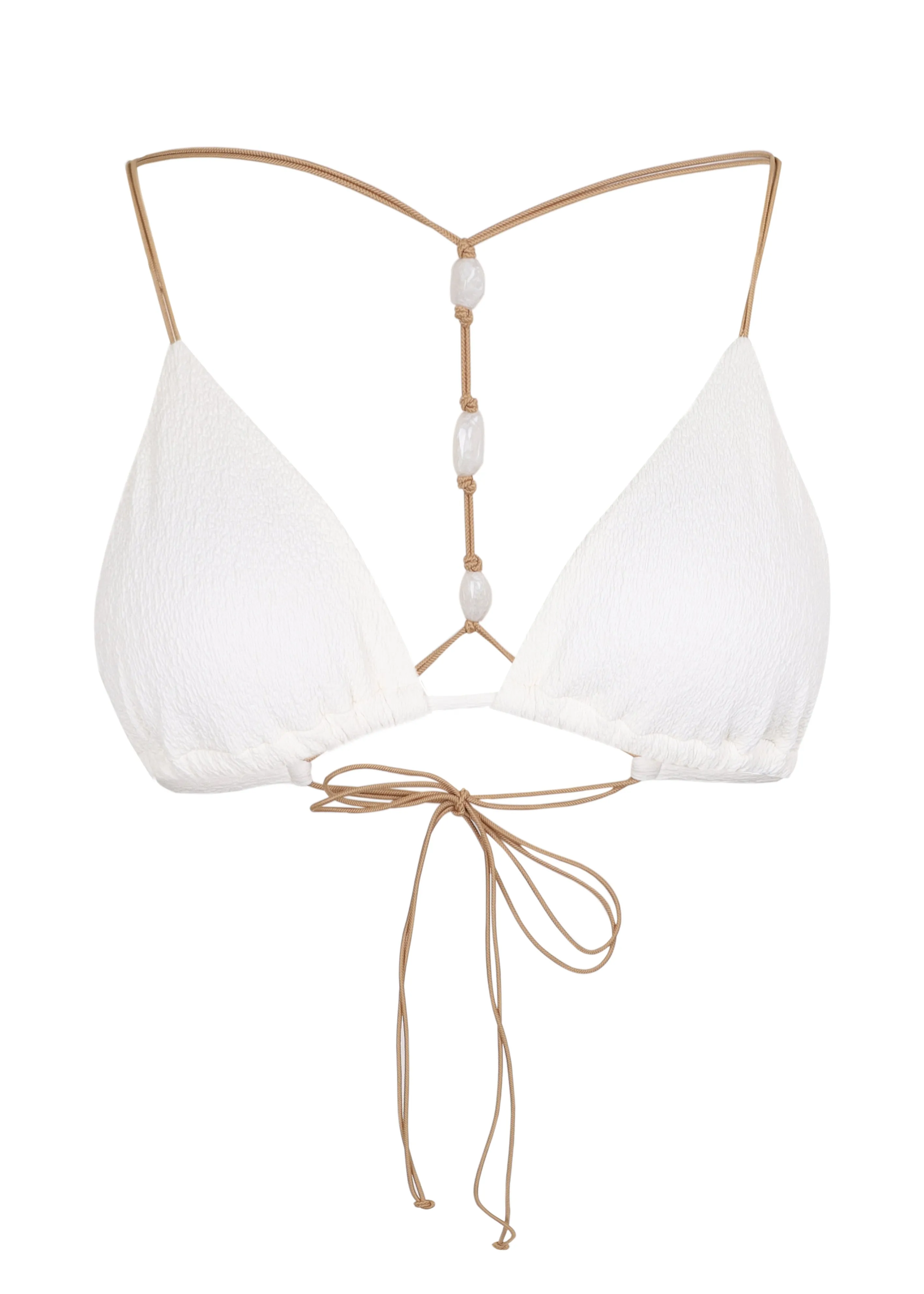 Firenze Ney T Back Tri Top White sold by Sand Dollar