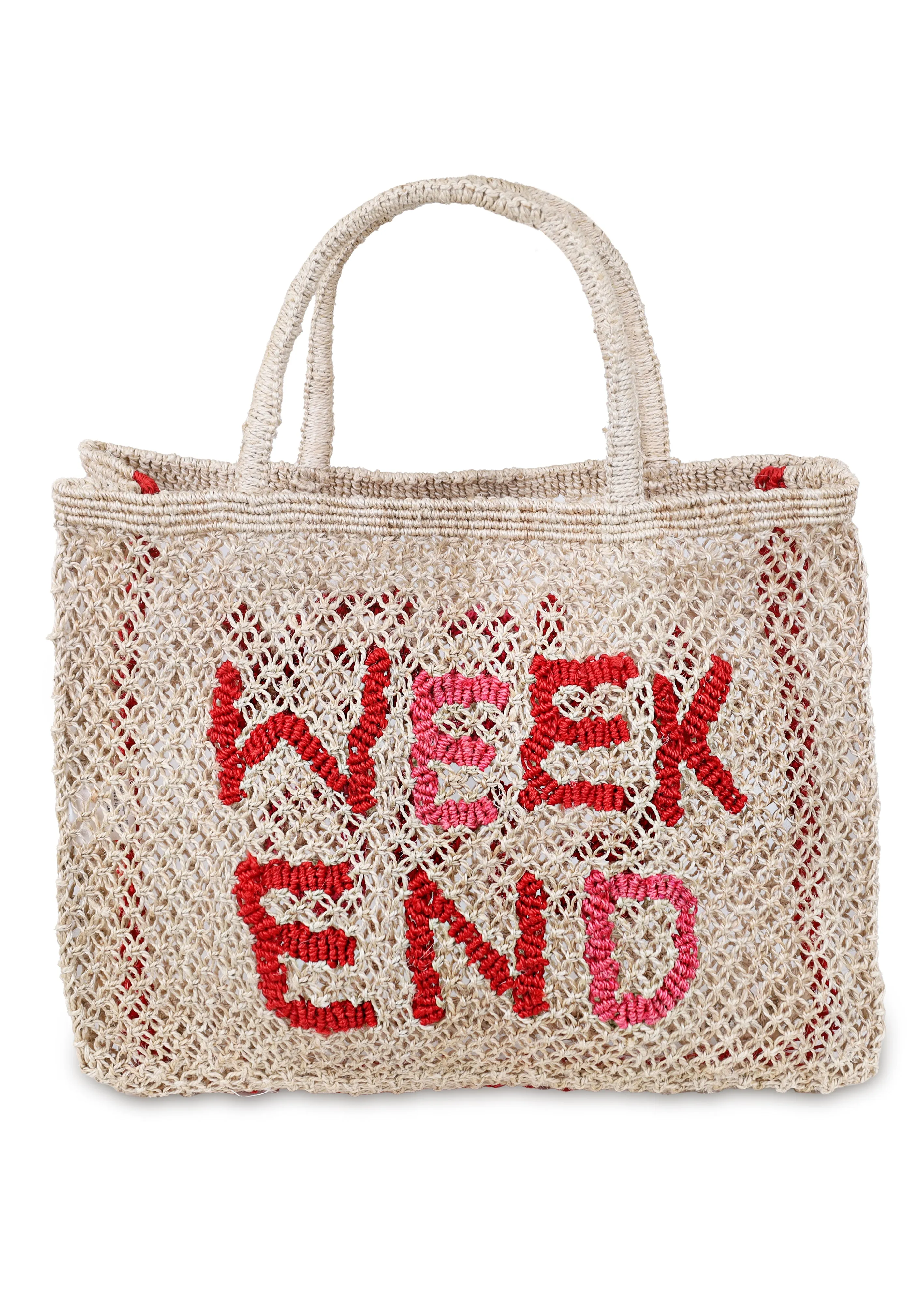 Weekend Jute Bag Natural/Hot Pink sold by Sand Dollar