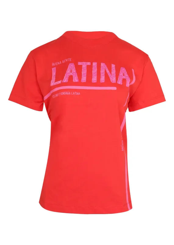 Latina Red Fit T-Shirt made by FARM Rio