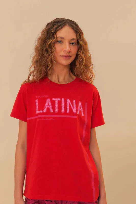 Latina Red Fit T-Shirt sold by Sand Dollar product image thumbnail 2