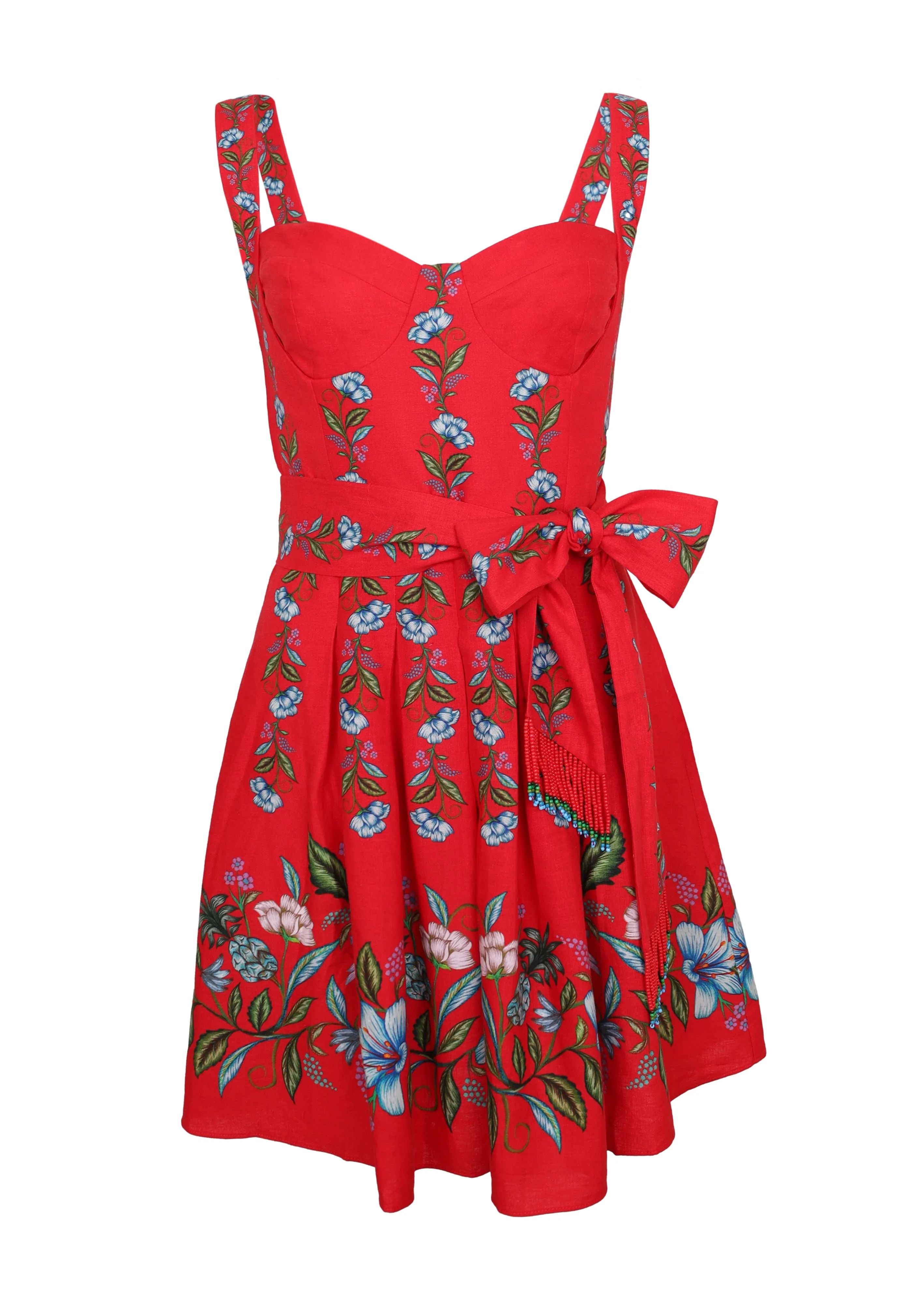 Sweet Bloom Bouquet Red Sleeveless Mini Dress sold by Sand Dollar