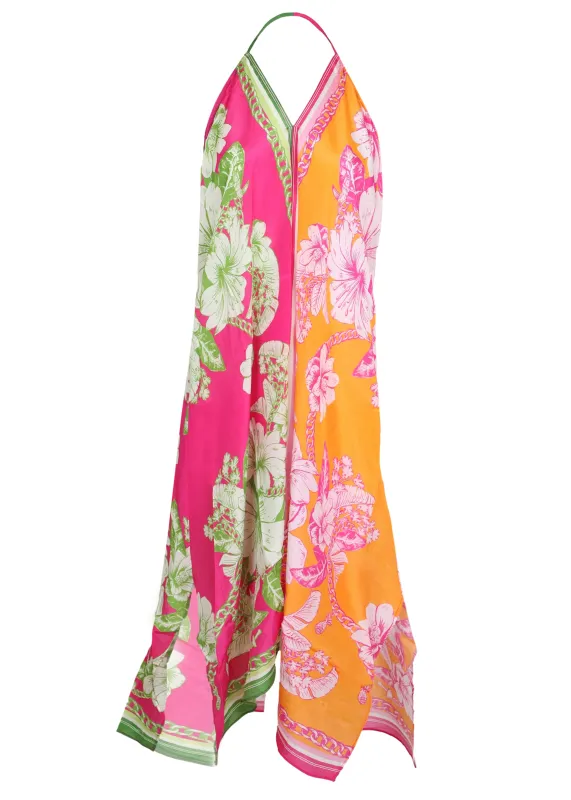 Floral Elegance Mixed Scarves Long Cover Up sold by Sand Dollar