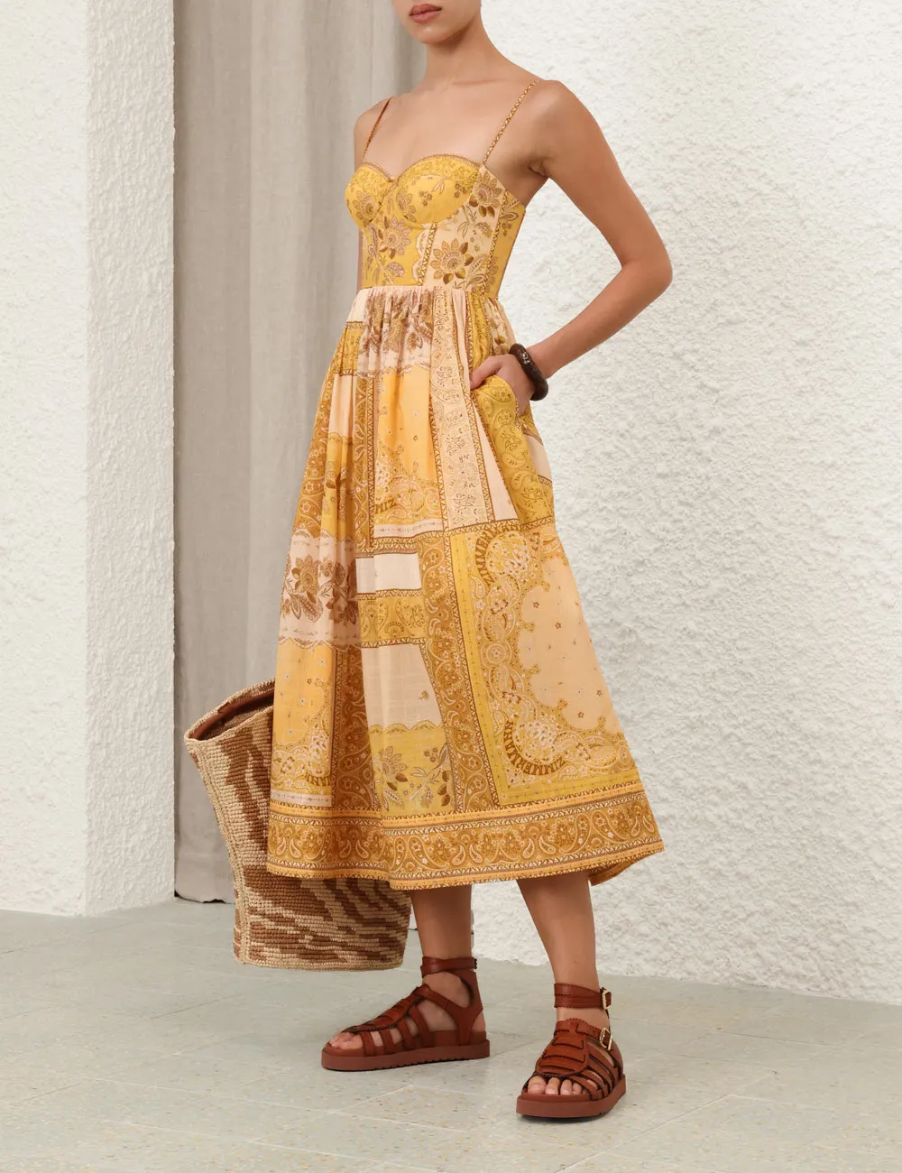Lucky Corset Midi Dress Mustard Banana sold by Sand Dollar product image thumbnail 5