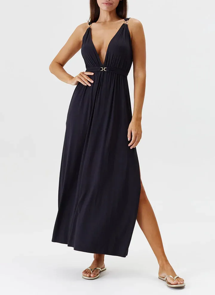 Harper Long Dress Black sold by Sand Dollar