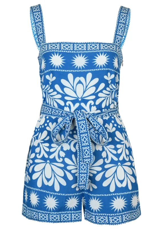 Catrice Folk Monstera Print Romper made by SAYLOR