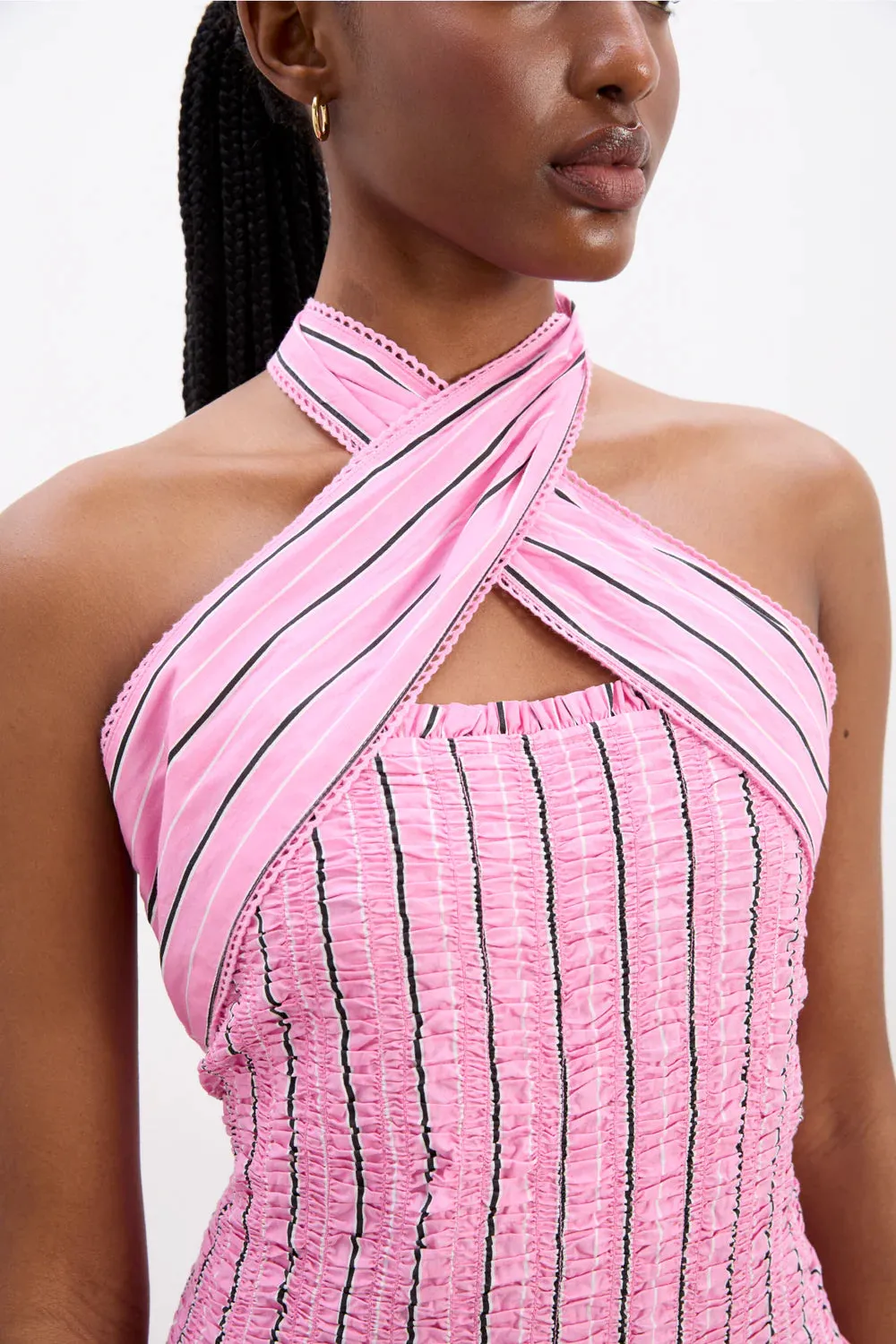 Mia Midi Dress Pink Stripes sold by Sand Dollar product image thumbnail 5