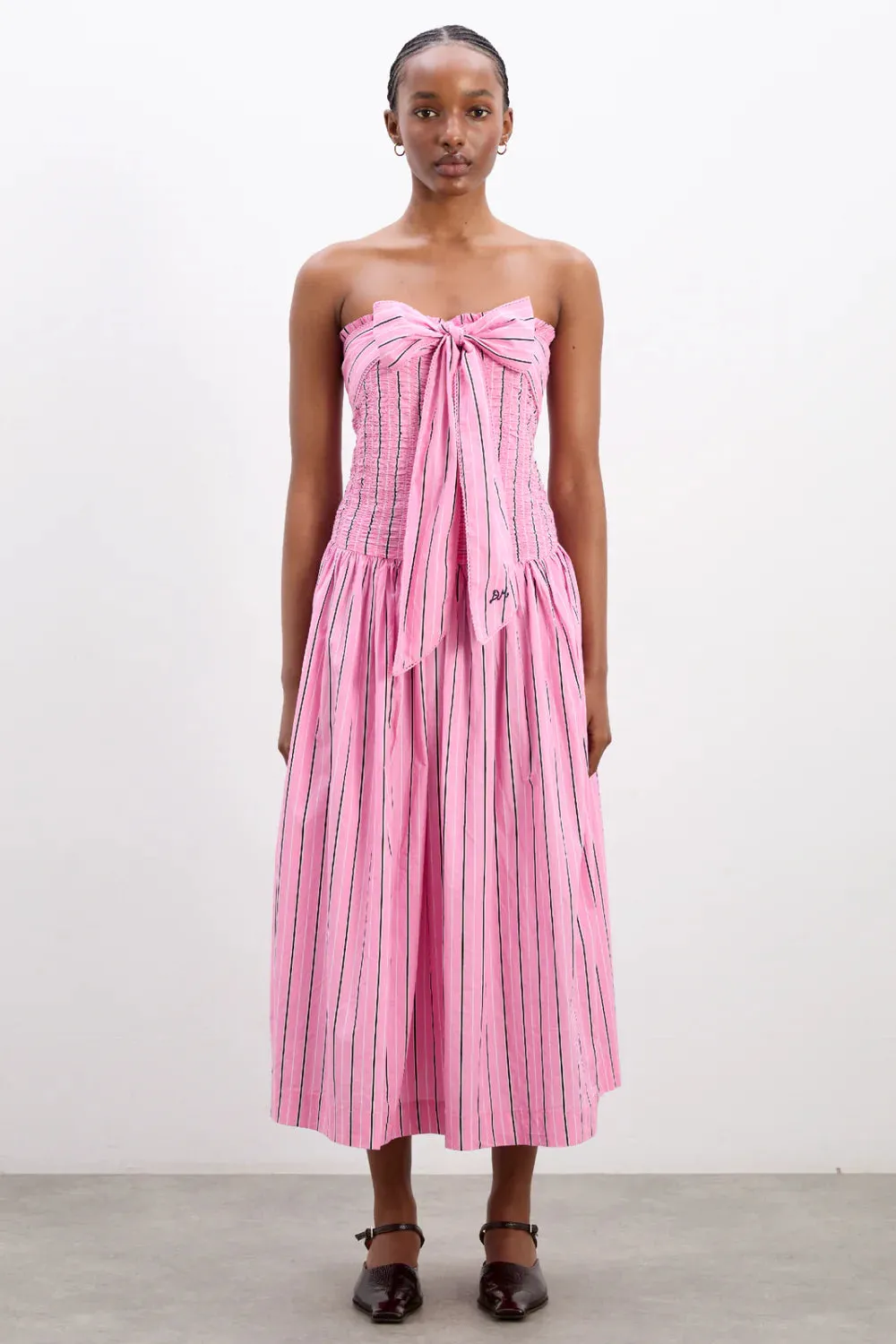 Mia Midi Dress Pink Stripes sold by Sand Dollar product image thumbnail 2