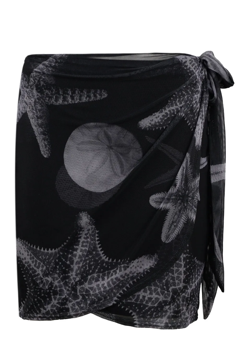 Black Seashell Mesh Mini Skirt sold by Sand Dollar