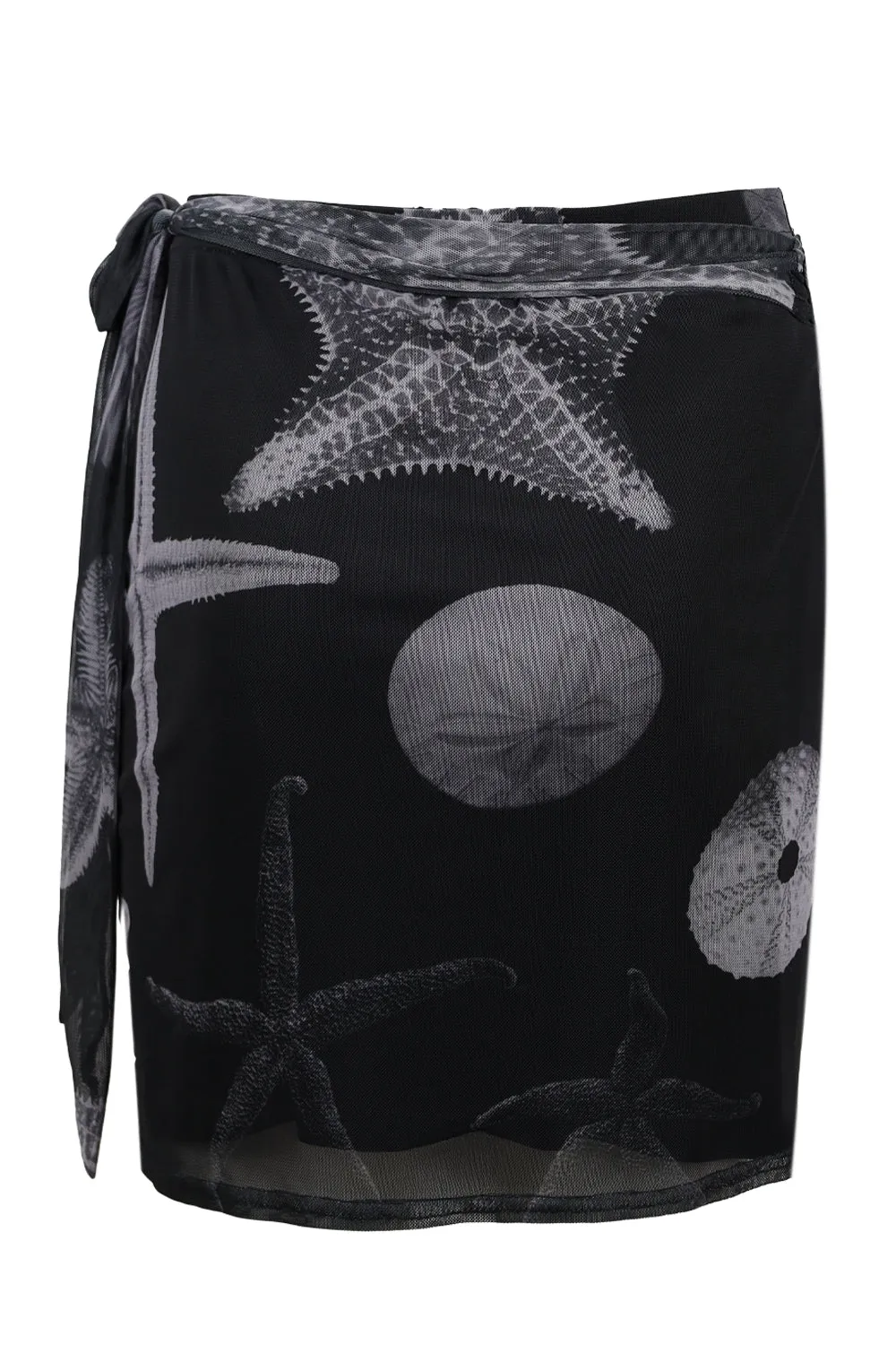 Black Seashell Mesh Mini Skirt sold by Sand Dollar product image thumbnail 3
