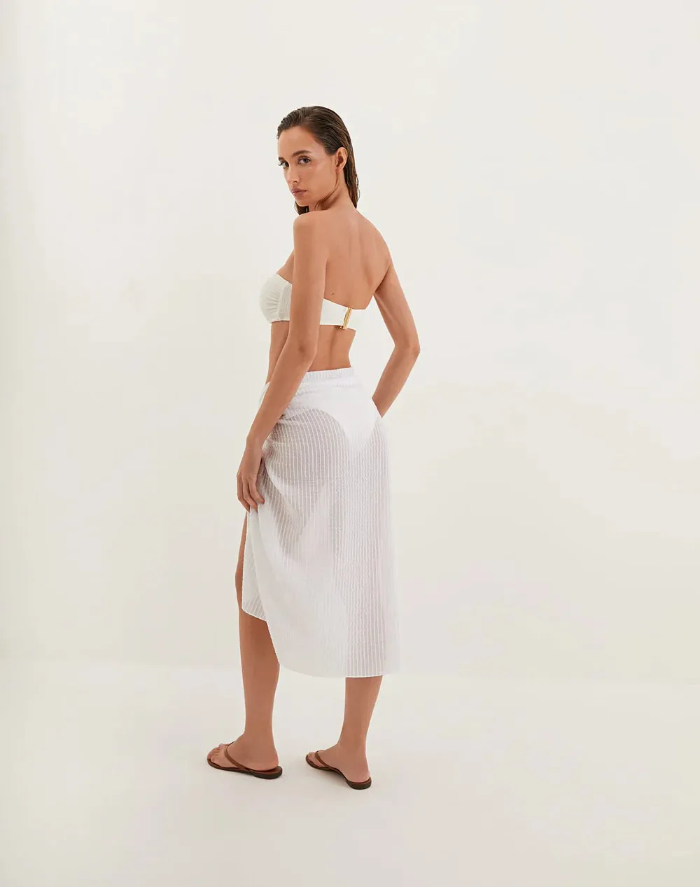 Solid Sarong White sold by Sand Dollar product image thumbnail 4