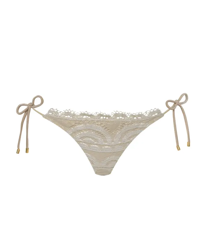 Lace Tie Teeny Bottom Vanilla made by PQ Swim