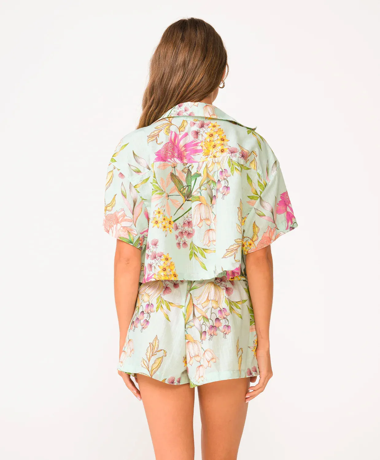 Darcy Button Crop Top Floret sold by Sand Dollar product image thumbnail 3