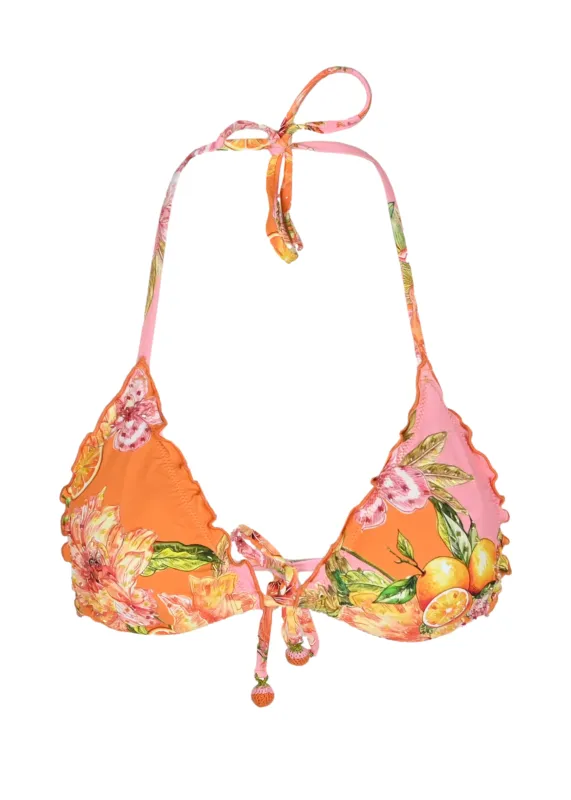 Embroidered Lettuce Edge Triangle Top sold by Sand Dollar