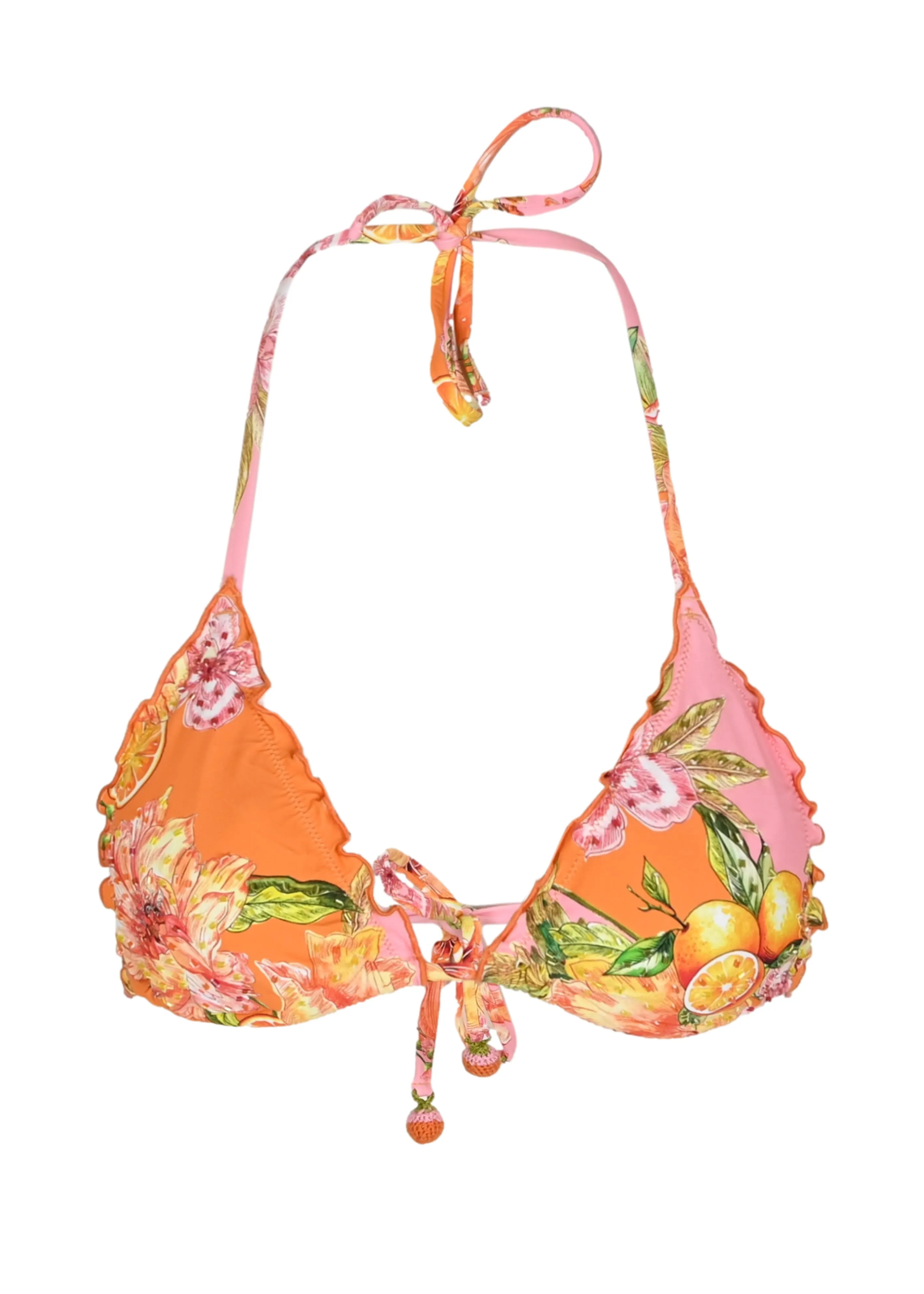 Embroidered Lettuce Edge Triangle Top sold by Sand Dollar