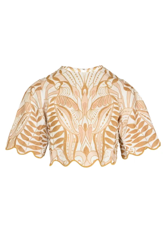 Lace Nature Blouse Off-White made by FARM Rio
