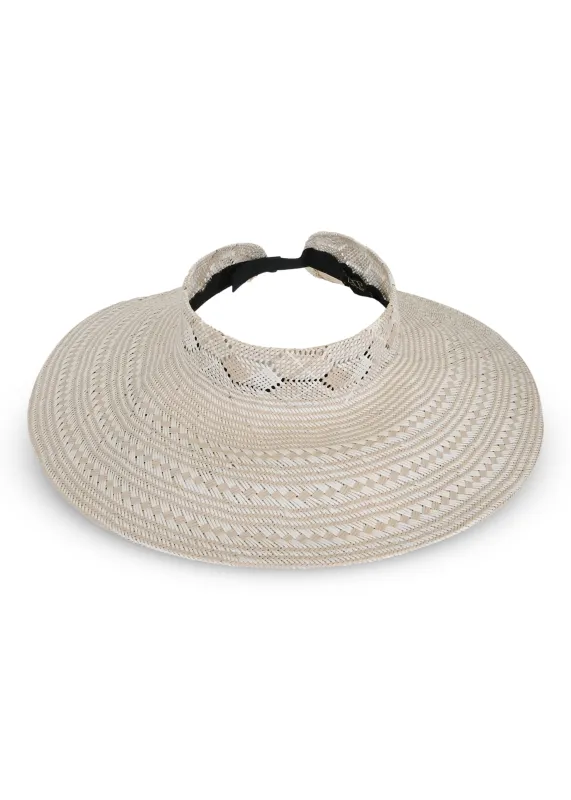 Emery Sisal Visor Hat Natural/White made by Sand Dollar