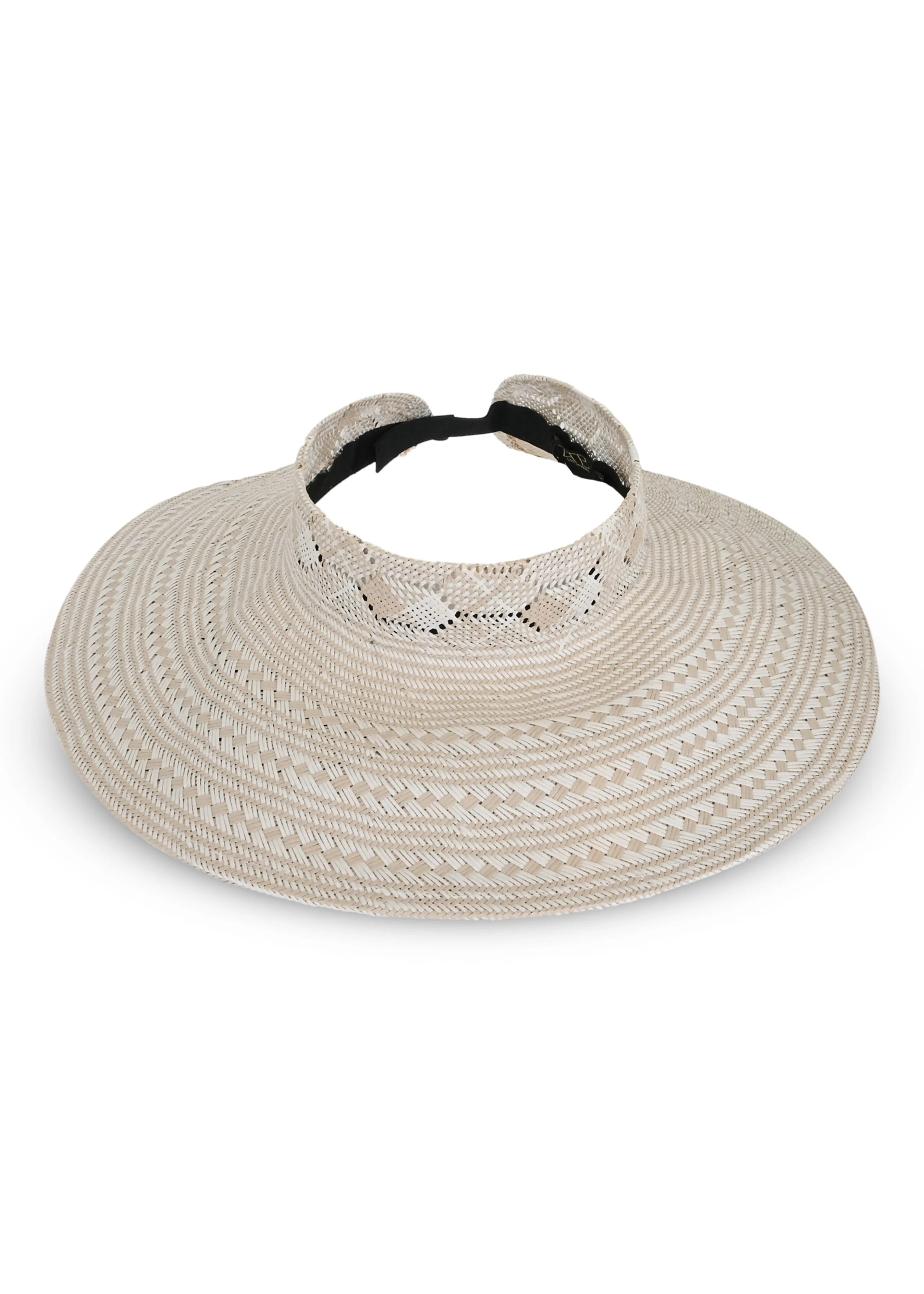 Emery Sisal Visor Hat Natural/White sold by Sand Dollar