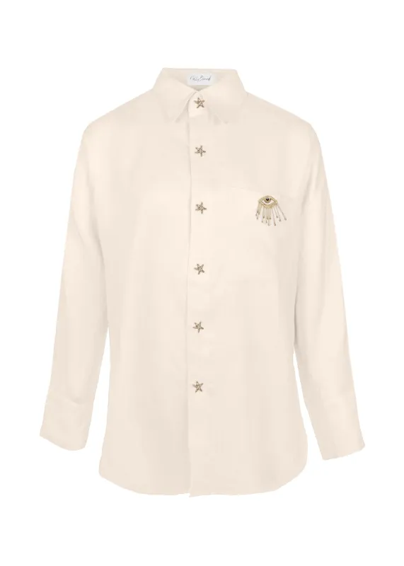 Linen Shirt With Eye Peach sold by Sand Dollar