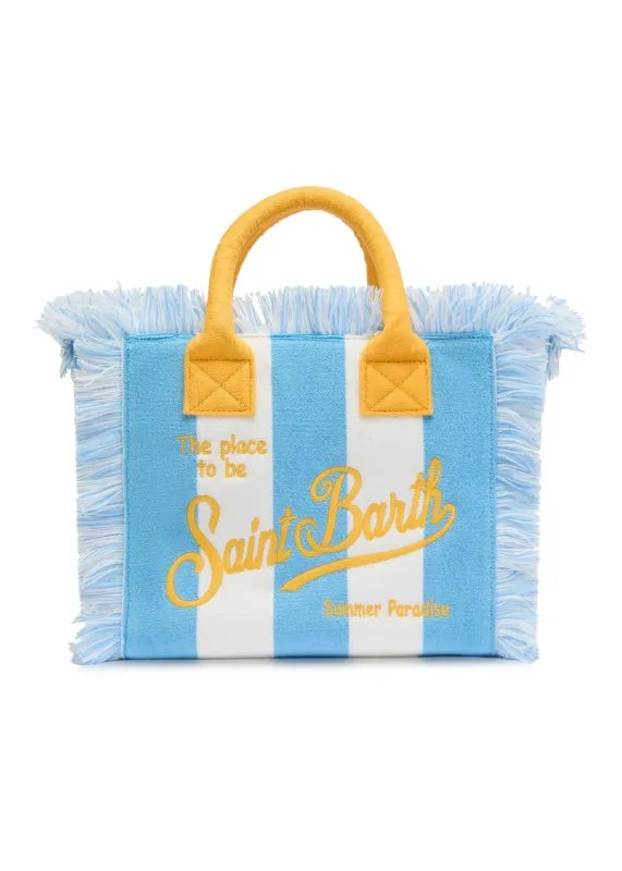 Colette Sponge Terry Stripes White & Blue Bag sold by Sand Dollar