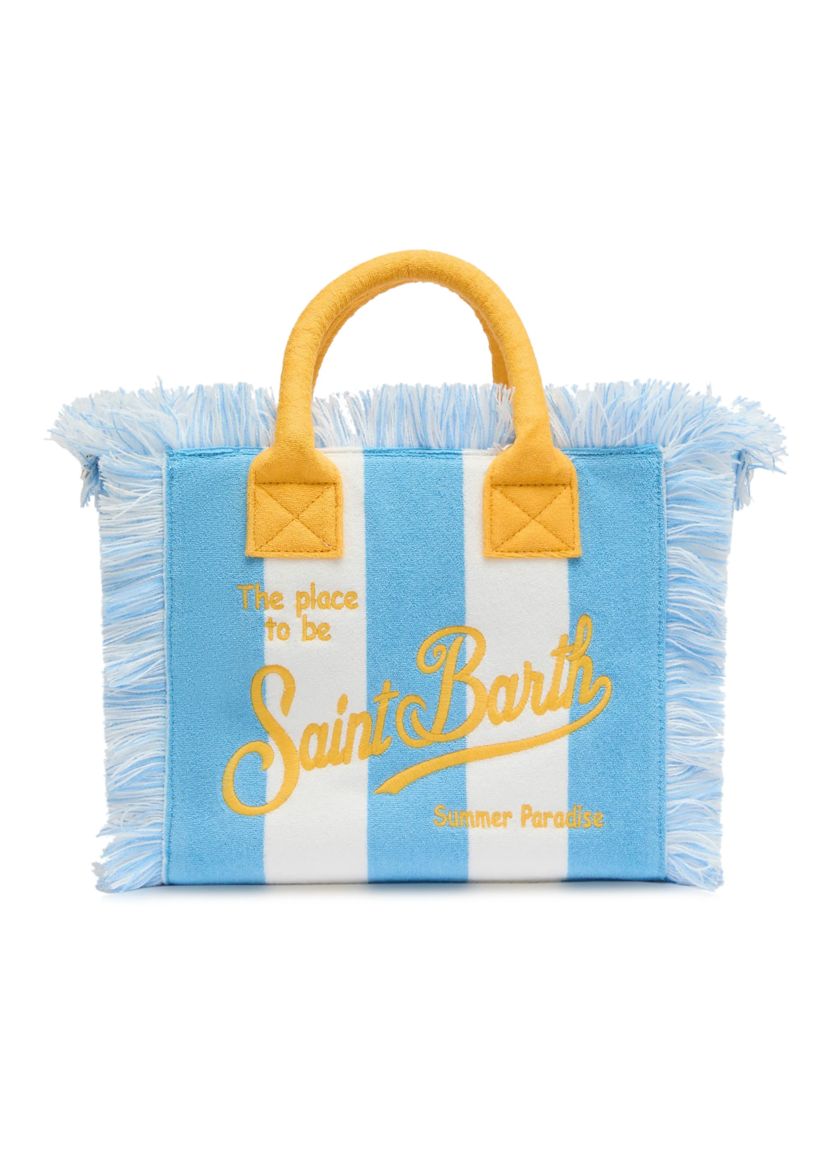 Colette Sponge Terry Stripes White & Blue Bag sold by Sand Dollar