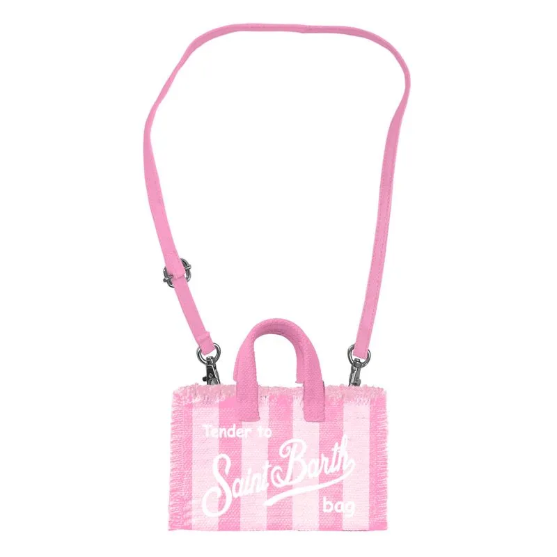Phone Bag Stripes Pop Pink & White made by Sand Dollar