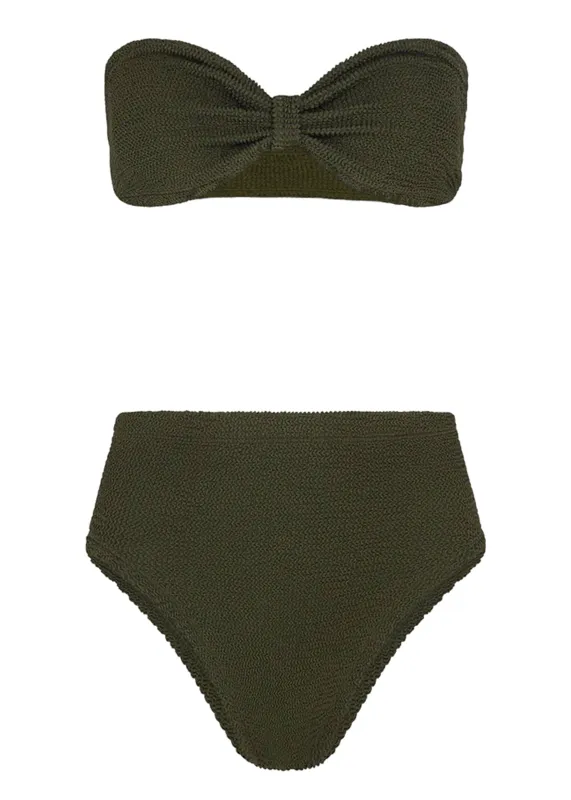 Ruby Bikini Metallic Khaki made by Hunza G