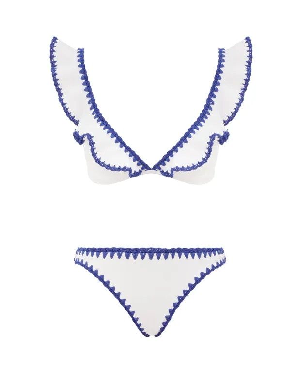 Maxine Crochet Frill Bikini made by Zimmermann