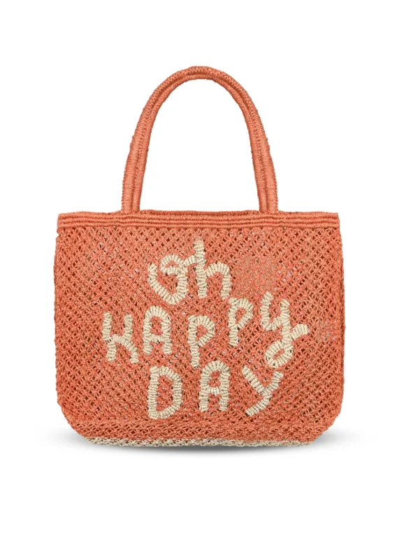 Oh Happy Day Jute Bag Peach sold by Sand Dollar