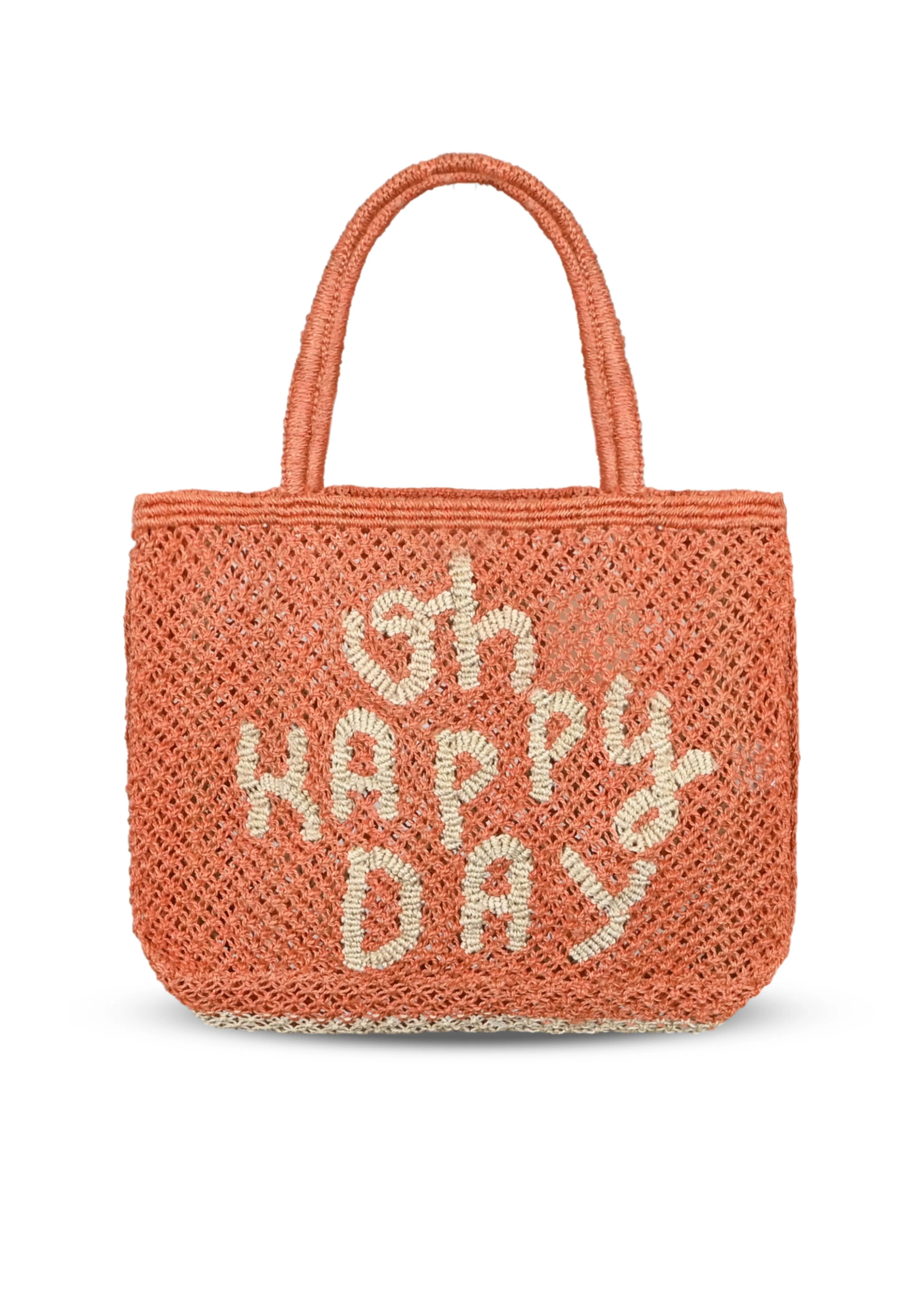 Oh Happy Day Jute Bag Peach sold by Sand Dollar