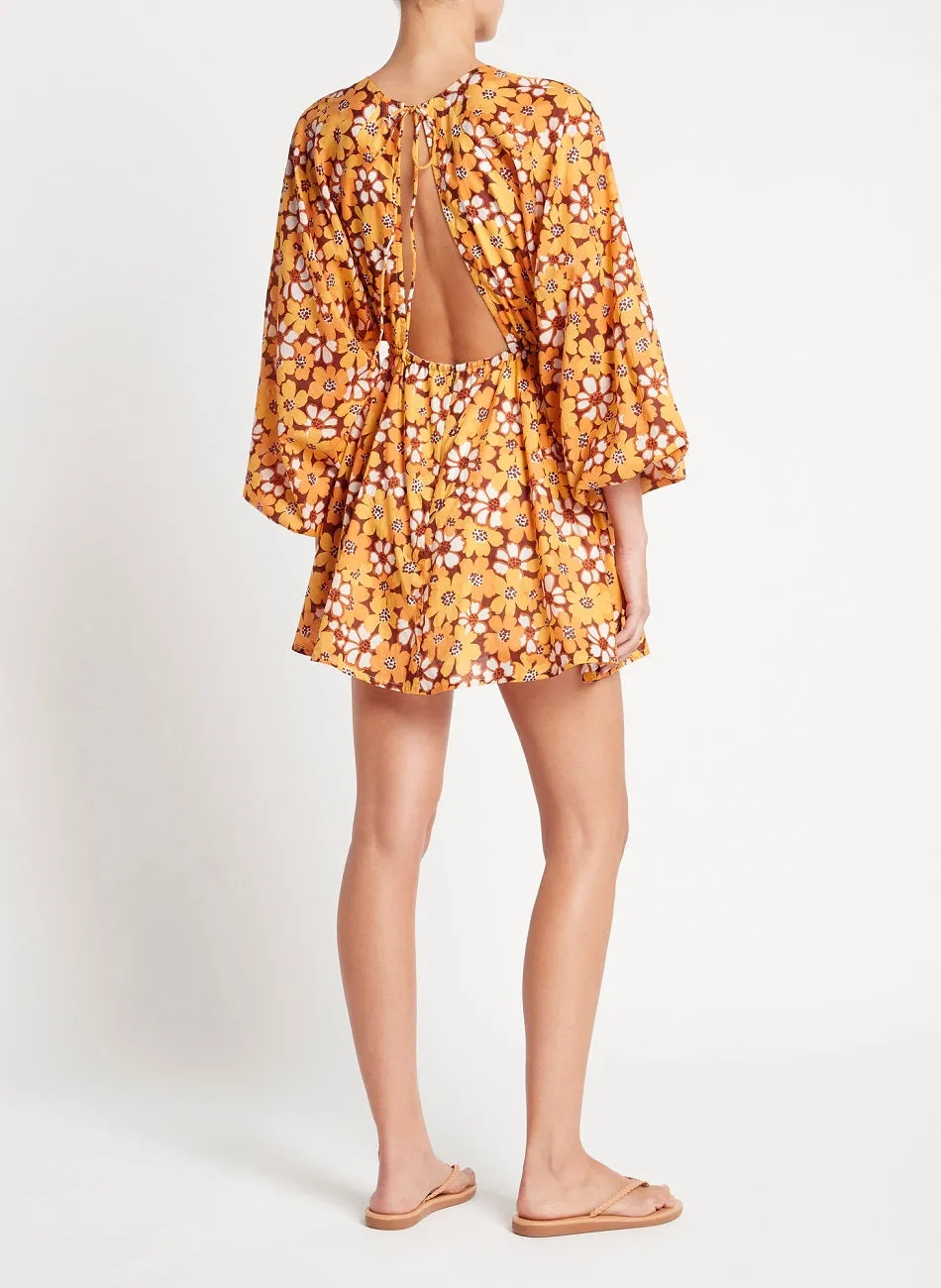 Orange Floral Printed Mini Dress sold by Sand Dollar product image thumbnail 2