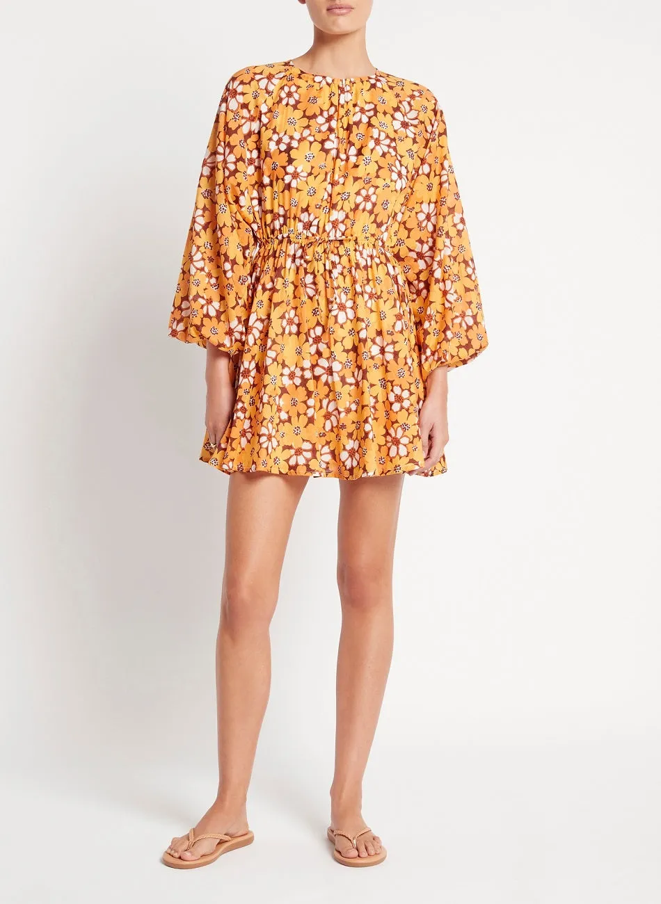 Orange Floral Printed Mini Dress sold by Sand Dollar
