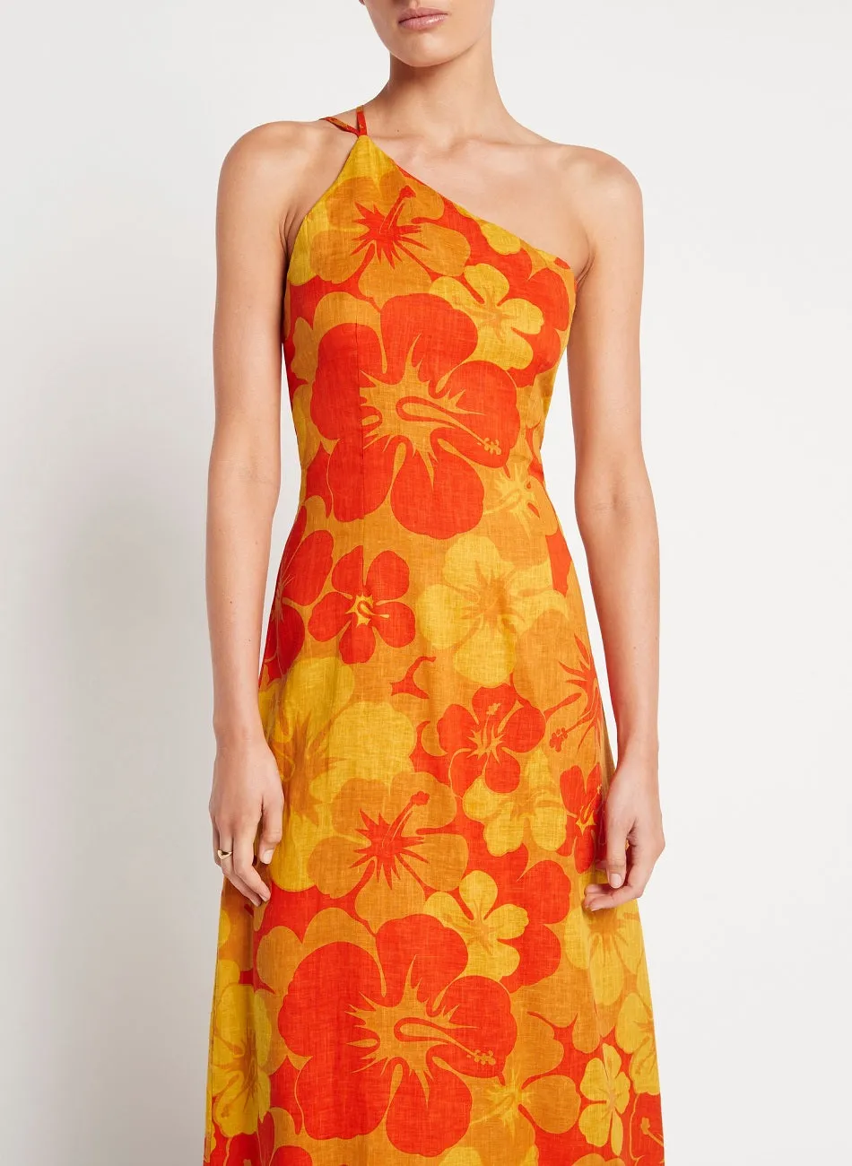 Orange One Shoulder Dress with Floral Print sold by Sand Dollar product image thumbnail 4