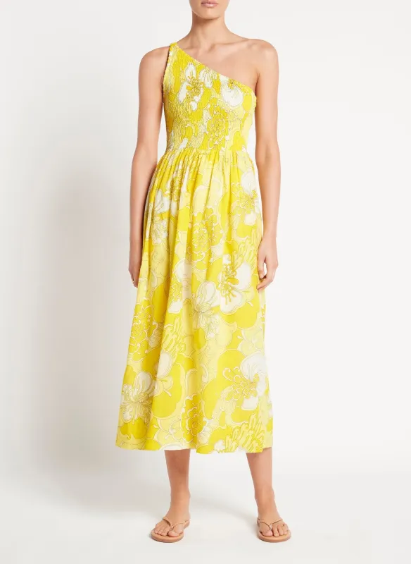Yellow Midi Floral Dress made by Faithfull the Brand