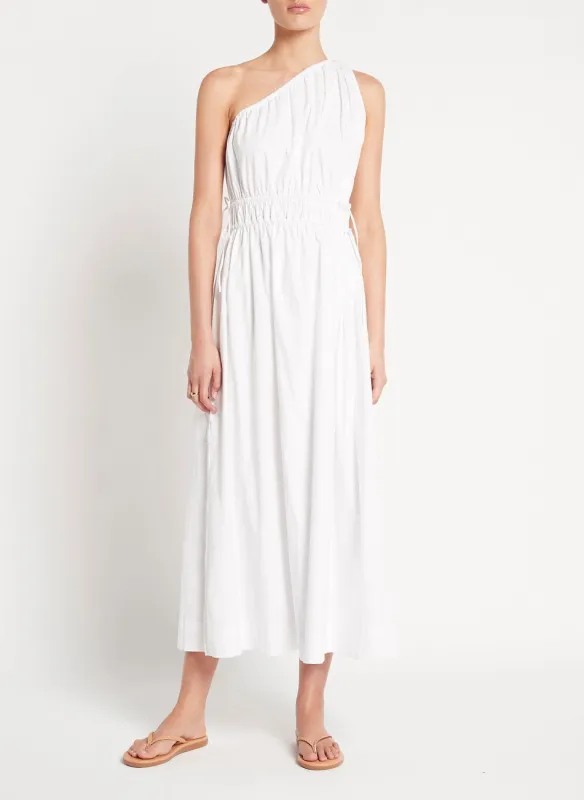White One Shoulder Midi Dress made by Faithfull the Brand