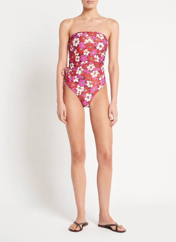 Bandeau One Piece Swimsuit with Floral Print made by Faithfull the Brand