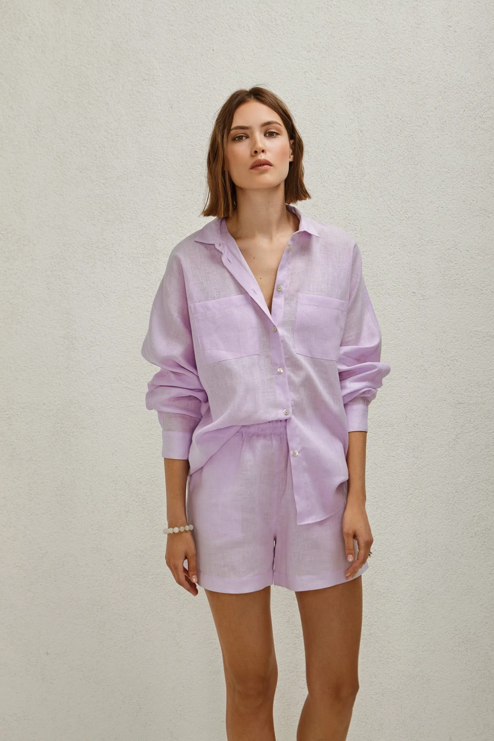 Light Purple Linen Shorts sold by Sand Dollar product image thumbnail 5