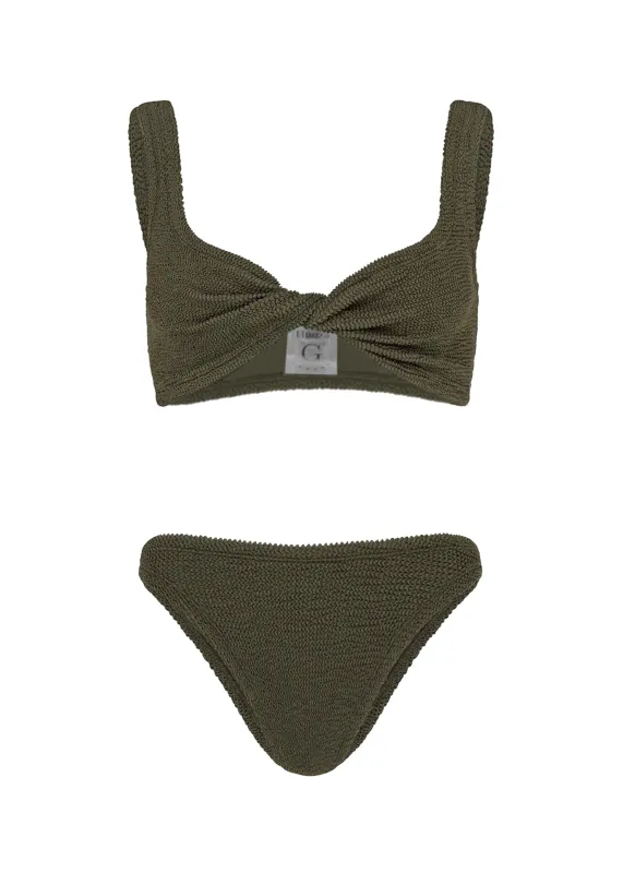 Coverage Juno Bikini Metallic Khaki sold by Sand Dollar