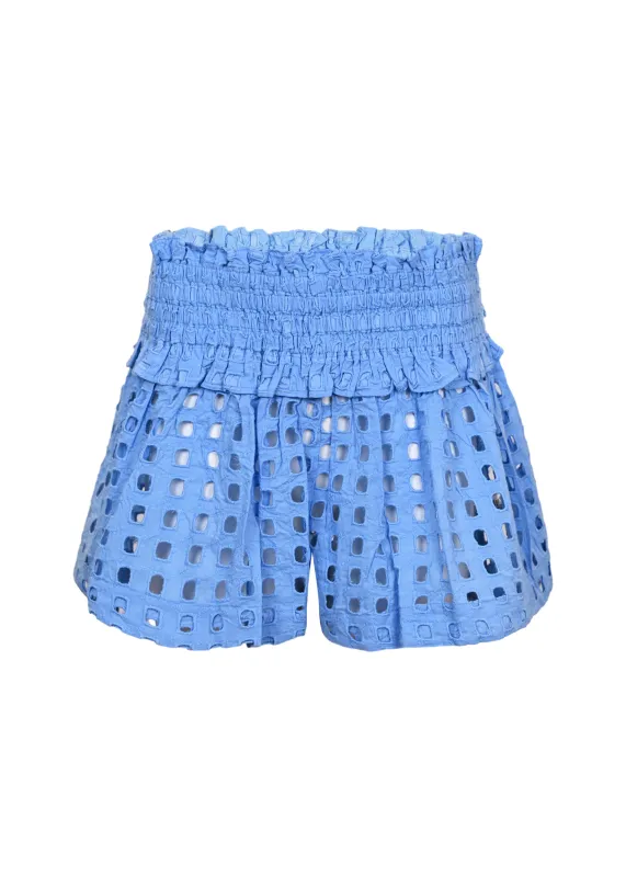 Box Eyelet Blue Mini Skort made by Surf Gypsy