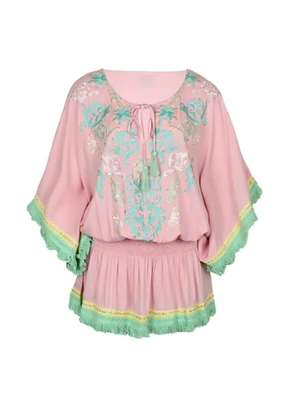 Sejla Short Dress Pink made by Sand Dollar