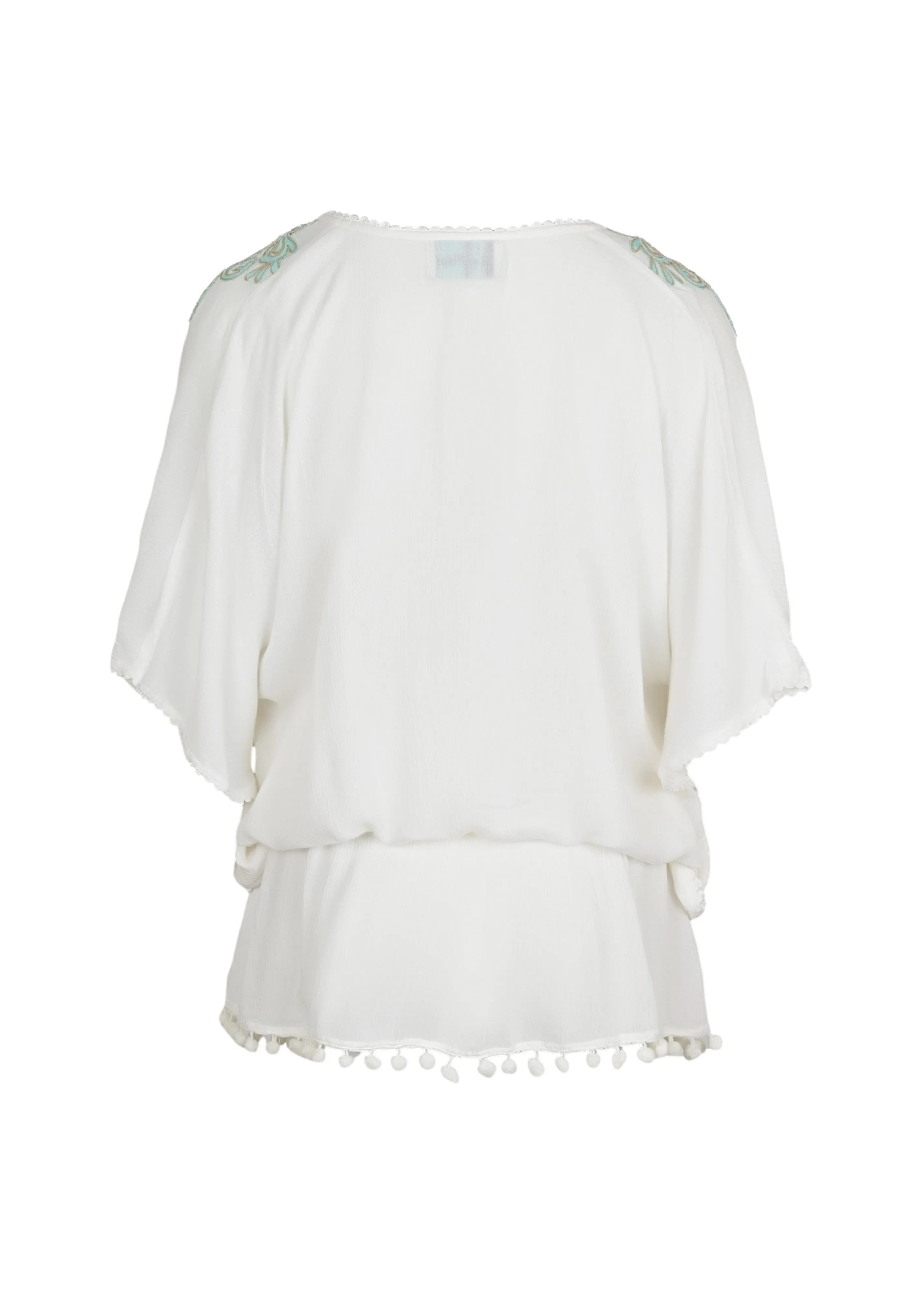 Natalya Short Dress Ecru Aqua sold by Sand Dollar product image thumbnail 3