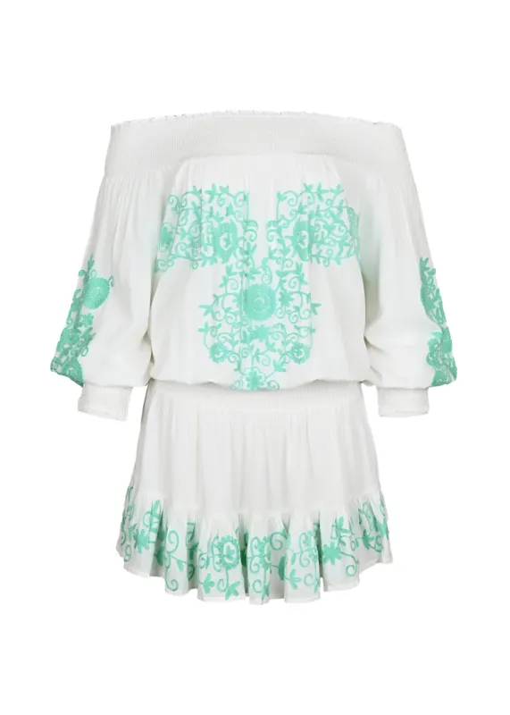 Eleyna Short Dress White made by Sand Dollar
